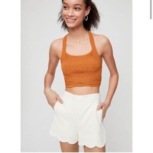 Wilfred basketweave scallop hem short 4 cream